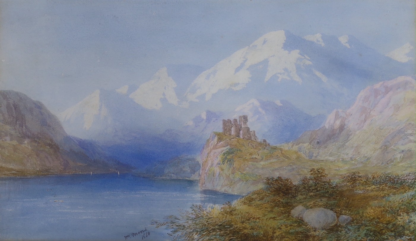 William Moore (1817-1909), watercolour, Scottish loch scene, signed and dated 1880, 29 x 49cm